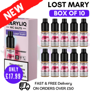Strawberry Ice MaryLiq Nic Salt BOX OF 10